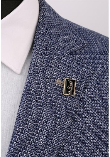 Atatürk Silüeti Siyah Rozet Şık Tasarım Gold Altın