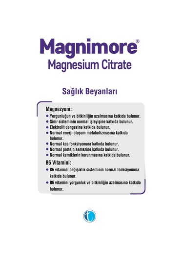 Magnimore Magnezyum Sitrat 60 Bitkisel Kapsül Vitamin B6 P5P
