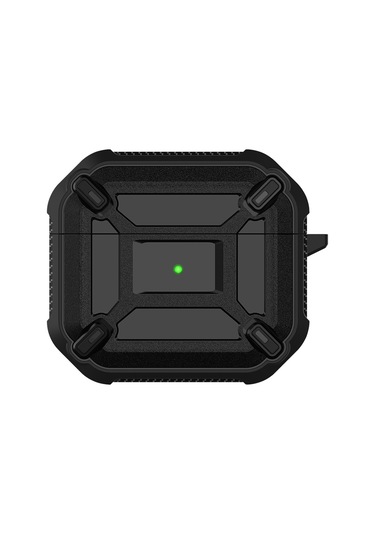 Airpods Uyumlu 3 İçin King Kong Armor Tpu + Pc Kulaklık Koruyucu Kılıf Siyah