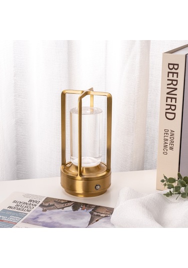 Yaozixa Usb Şarjlı Retro Dokunmatik Ambiyans Lambası - 2w Üç Renk Işık / Sürekli Parlaklık Ayarı, Altın - Bar, Kamp, Dekoratif Masa Lambası Diğer