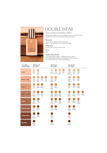 Estee Lauder Double Wear Spf10 3N2 Wheat Fondöten 30 ML