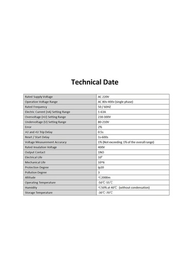 Trendooze Raylı Çok Fonksiyonlu 80-400v Voltaj Koruyucu, Beyaz