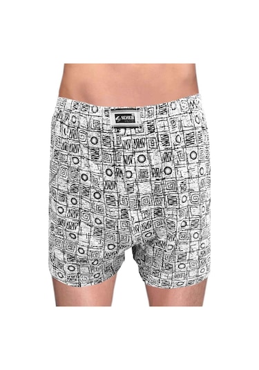 Seher Yıldızı Desenli Düğmeli Erkek Boxer 6 Adet Çok Renkli