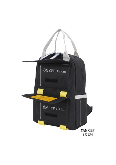 Case Club Kadın Sırt Çantası Yandan Cepli Su Geçirmmez Kumaş Siyah