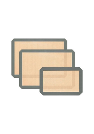 Ulzyvf Yapışmaz Tekrar Silikon Pişirme Pişirme Matı Matı Kullanılabilir Gri Gri Adet 3 Xi Gri