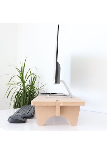 Hanwood Monitör Standı – Monitör Yükseltici – Laptop Standı – Ahşap – AMS1