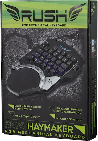 Rush RK95 Haymaker RGB Aydınlatmalı Gaming  Mekanik Klavye Keypad Siyah