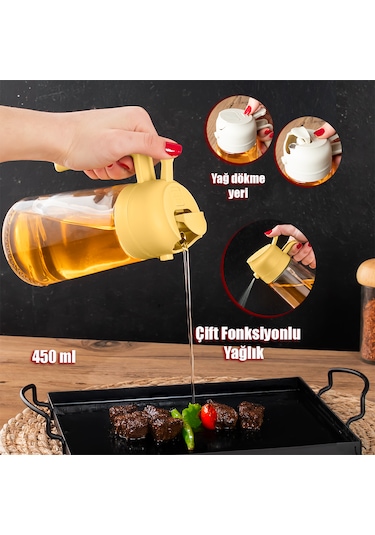 Porsima Alk-3157 Çok Amaçlı Cam Sprey Şişe Yağlık Yağdanlık Sarı