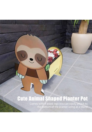 Suofeng Sevimli Hayvan Şekilli Ahşap Saksı - İç Mekan & Bahçe Dekorasyonu İçin Çok Amaçlı Bitki Yetiştirme Kabı