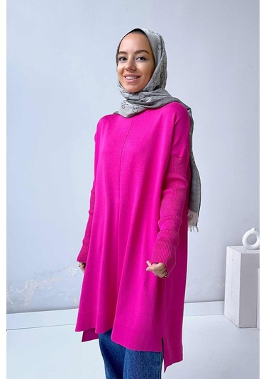 Mira Merserize Tunik - Fuşya Fuşya
