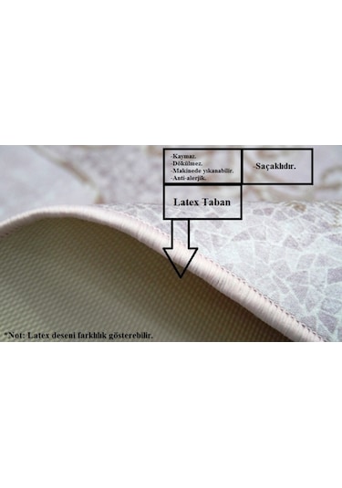 Brillant Latex Kaymaz Taban Halı-Kumsal Hl11250.801-(130X190)