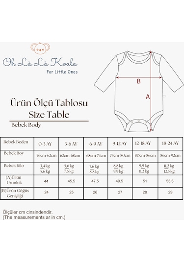 Oh La La Koala 3lü Basic Uzun Kollu Çıt Çıtlı Body Zıbın Model 8 Çok Renkli