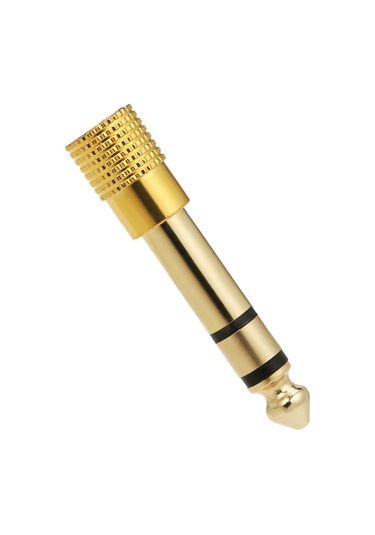 Hombey 3 Adet Altın Renkli Metal Ses Adaptörü - 6.35mm'den 3.5mm'ye Dönüştürücü