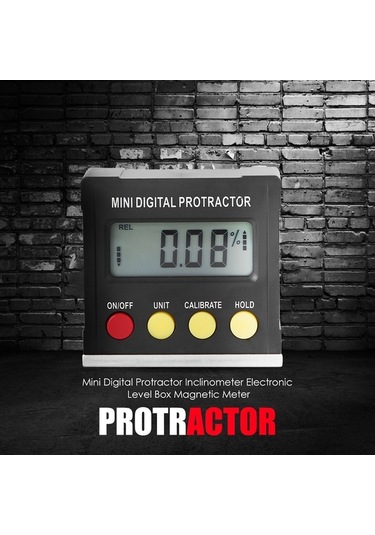 Novahub 360 Mini Dijital Açıölçer Eğimölçer Elektronik Seviye Kutusu Manyetik Taban Seviye İndikatörü Ölçüm Aletleri