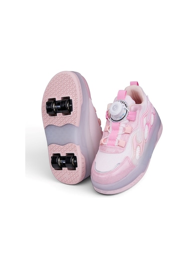 Nstil Unisex Çocuk Spor Ayakkabı Akıllı Bağcıklı Çıkarılabilen Patenli Işıklı Rahat Sneaker 030 Pembe Nstil Unisex Çocuk Spor Ayakkabı Akıllı Bağcıklı Çıkarılabilen Patenli Işıklı Rahat Sneaker 030 Pembe