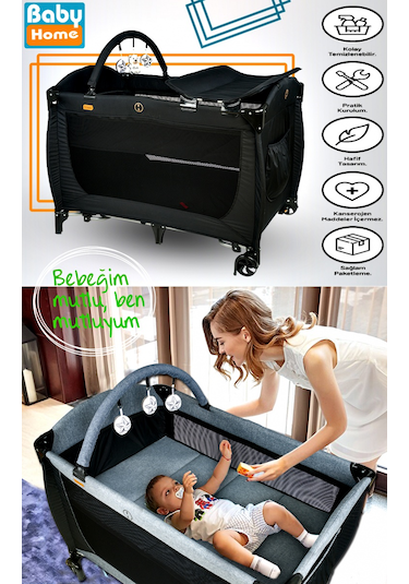 Baby Home 946 Travel Sistem Bebek Arabası + 560 Oyun Parkı Park Yatak