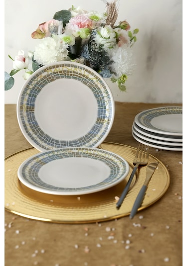 Keramika Professional Mosaica Pergamon Pasta Tabağı 20 Cm 6 Adet 22825 Gri