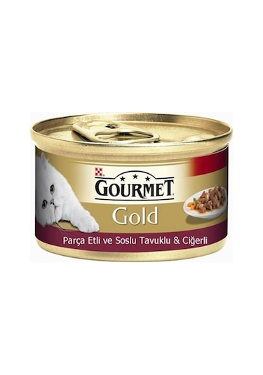 Gourmet Gold Parça Etli 4 Çeşit Karışık Konserve Yetişkin Kedi Maması 24 x 85 G