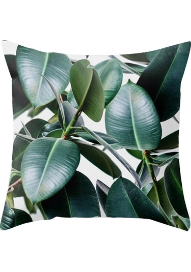 Sones Tropikal Bitkiler Yastık Kılıfı Polyester Dekoratif Yastık Kılıfları Yeşil Yapraklar Yastık Kılıfı Kare 45cm X45cm 27
