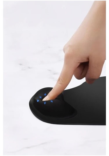 Bilek Destekli Kırmızı Mouse Pad Siyah