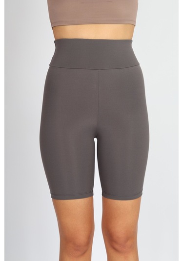 Soft&Basic Kadın Bıker Toparlayıcı Spor Tayt Antrasit