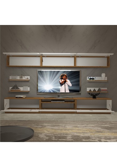 Decoraktiv Trendstyle 8ys Mdf Tv Ünitesi Tv Sehpası Ceviz - Beyaz