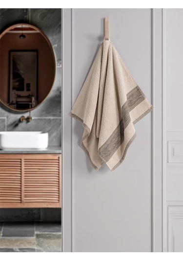 %100 Cotton Saç Havlusu Maura 50x90 Cm Bej