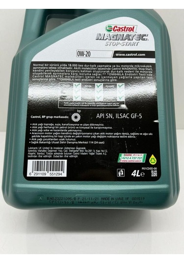 Magnatec Stop Start 4 Litre 0w-20 2024 Üretim