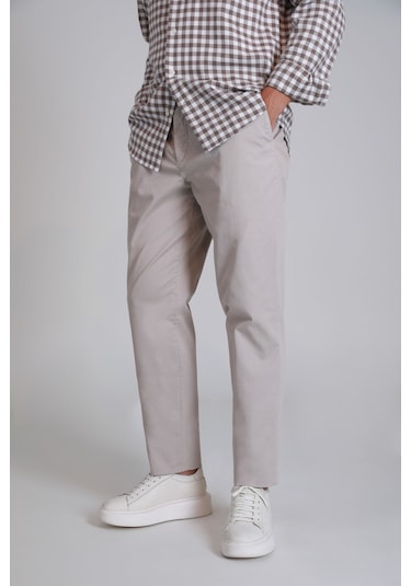 Lufian Gabrıel Spor Erkek Chino Pantolon Slim Fit Taş Taş 112190305100190 Taş
