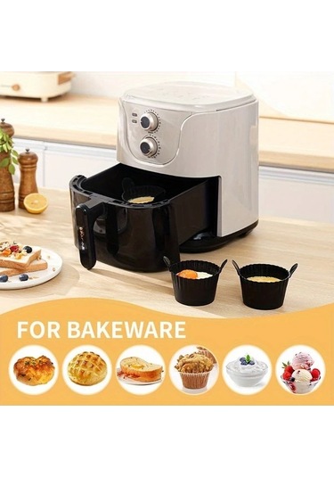 Trendooze 3 Bölmeli Siyah Kalın Mikrodalga Fırın Kek Kalıbı Yumurta Pişirme Kabı Seti