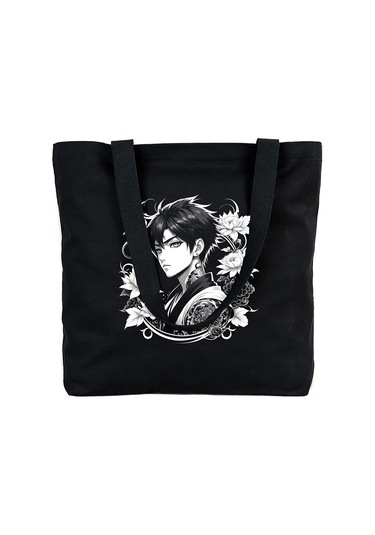 Tattoo Plaj Çantası Kanvas 48x41x10 Cm Siyah - No.03 Siyah