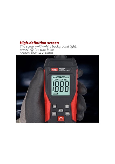 Mufunye Ta650a Akıllı Gürültü Ölçer - 30-130db Ses Seviye Testeri, Ev/iş Yeri Gürültü Detektörü, Siyah-kırmızı Pil Yok 1 ADET