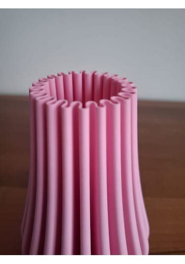 Spiral Vazo - 15 Cm Pembe