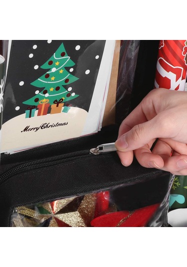 Qingmipy Gbrand Çift Taraflı Asma Hediyelik Paket Kağıdı Saklama Çantası, Siyah, Pratik Organizasyon Diğer