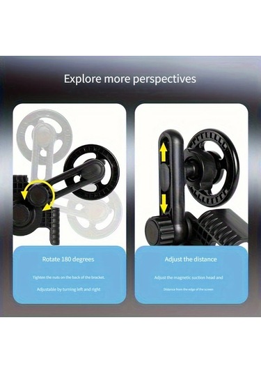 Sunshine011 Siyah Manyetik Tesla Araç İçi Telefon Tutucu, Çok Açılı Ayarlanabilir Güçlü Mıknatıs