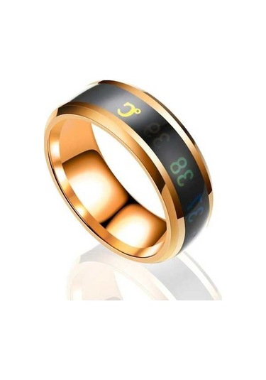Fastbuy Smart Warmth Ring Stainless Steel Couple Display Couple Ring, Size: 8 Rose Gold Çok Renkli Çok Renkli