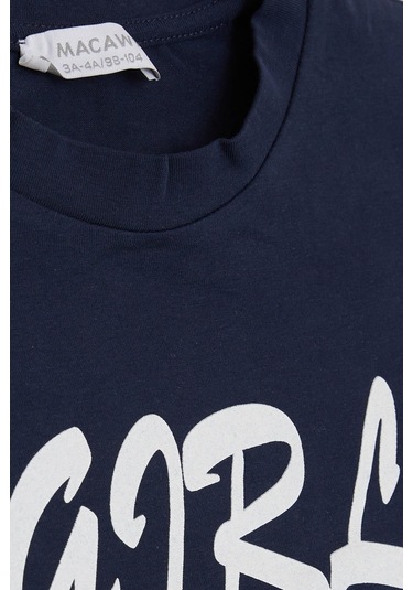 Breeze Kız Çocuk Taytlı Takım Yazı Baskılı 3-7 Yaş, Lacivert-lacivert Lacivert