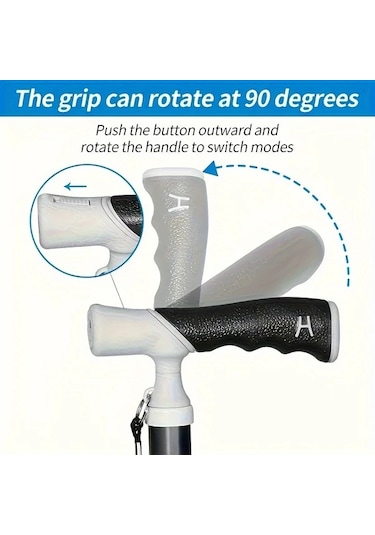 Ronglight Siyah Katlanır Alüminyum Alaşım Yürüyüş Bastonu