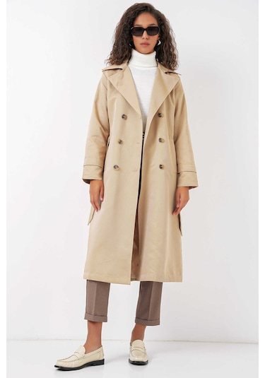 Gabria Ön Düğmeli Trenchcoat Bej