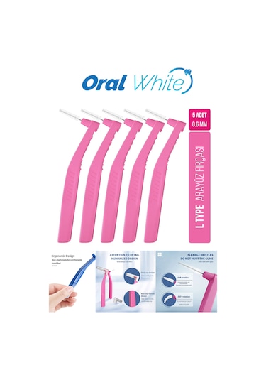 Oral White Arayüz Fırçası Pembe 0.6 Mm Cleaning Pro 5 Adet