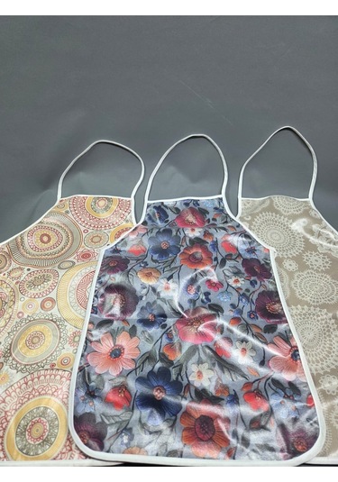 Su Geçirmez Kumaş Dokulu Pvc Önlük Çeşitleri - 1 Adet 45 Cm Önlük Renkli, Biyeli Mutfak Önlüğü Başak Ev Tekstili