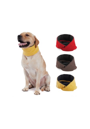 Xindoker Köpekler İçin Çift Taraflı Şık Ve Sıcak Tutan Kahverengi Boyun Atkısı - S Boy