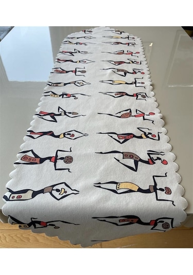 Afrika Kadın Desenli 35x135 CM Lazer Kesim Runner N11.1352