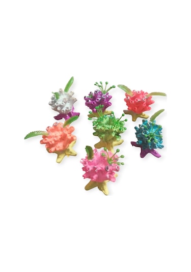 Akvaryum Canlı Renkli Mini Mercan Dekorasyonu 6x6 Cm 1 Adet