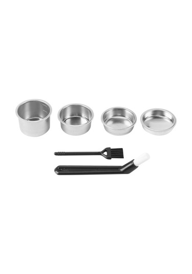 Metabagua 51mm Filtre Sepeti 1/2/4 Fincan Espresso Dipsiz Portafilter, 51mm Kahve Makinesi İle Uyumlu 2fxekg Gümüş