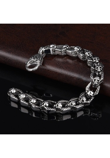 Yystore Erkek Titanyum Çelik Küba Bileklik Klt-6448 Moda Aksesuarları 22cm Çelik