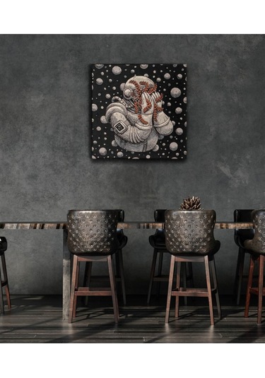 Astronot Sürreal Ahşap Tablo 8mm