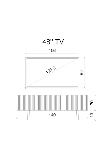 Capella Gri Mdf Country 3 Kapak Duvara Monte 140 Cm Tv Ünitesi