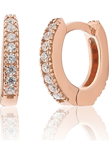 Zanaatsilver 925 Ayar Gümüş Rose 10 MM Halka 1 - 3 Yaş Arası Bebek Küpesi