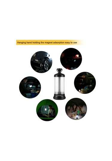 Outad Taşınabilir Şarj Edilebilir Manyetik Dış Mekan Led Araca Monte Seyahat Işığı Siyah